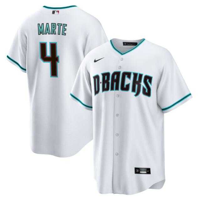 Mens Arizona Diamondbacks #4 Ketel Marte White Cool Base Stitched Jersey Dzhi->arizona diamondbacks->MLB Jersey
